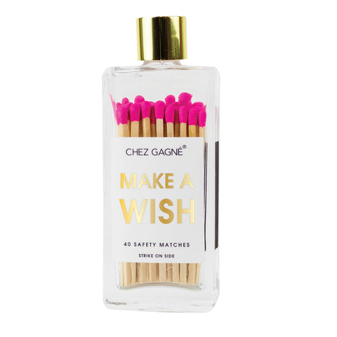 Make A Wish - Glass Bottle Matches - Bright Pink