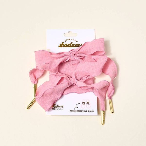 Step It Up Shoelaces – Frilly Pink