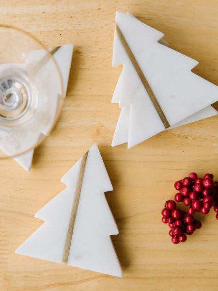 Marble Tree Coasters - Set of 2