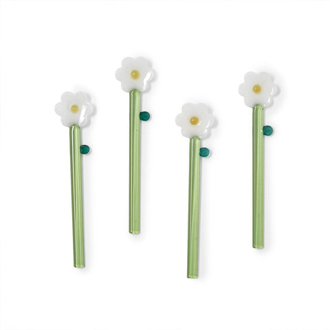 Daisy Flower Stirrers - Set of 4