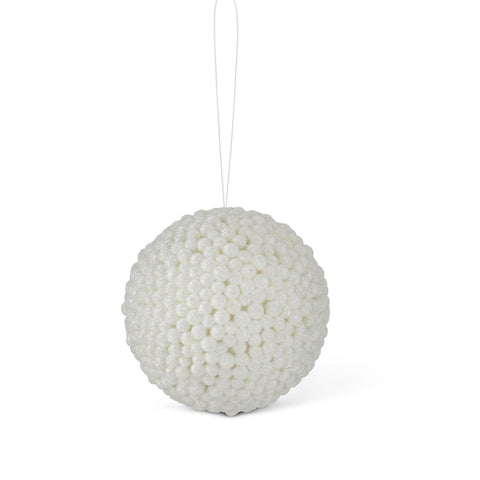 Icy White Berry Ball Ornament - 5.25in