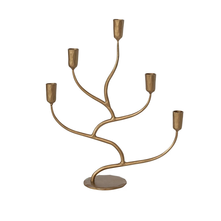Iron Candelabra - antique gold finish