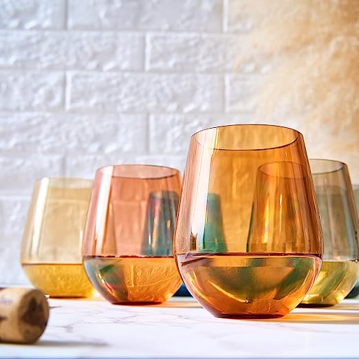 Unbreakable Acrylic Stemless Wine Glasses