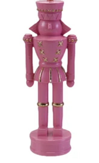 Resin Nutcracker w/gold accent - Light Pink