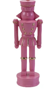 Resin Nutcracker w/gold accent - Light Pink