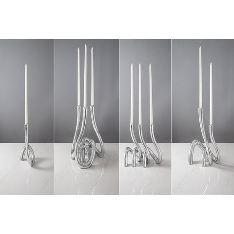 Serpente 11" Candlestick - Silver