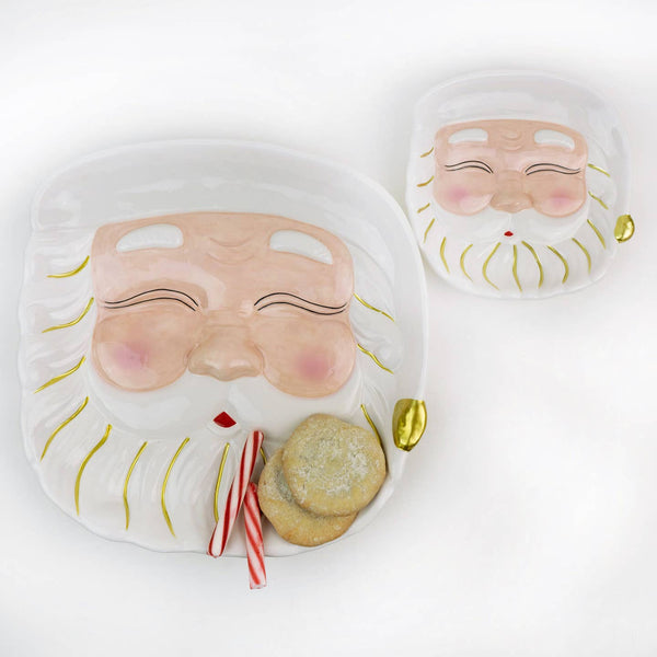Santa Dessert Plate - White
