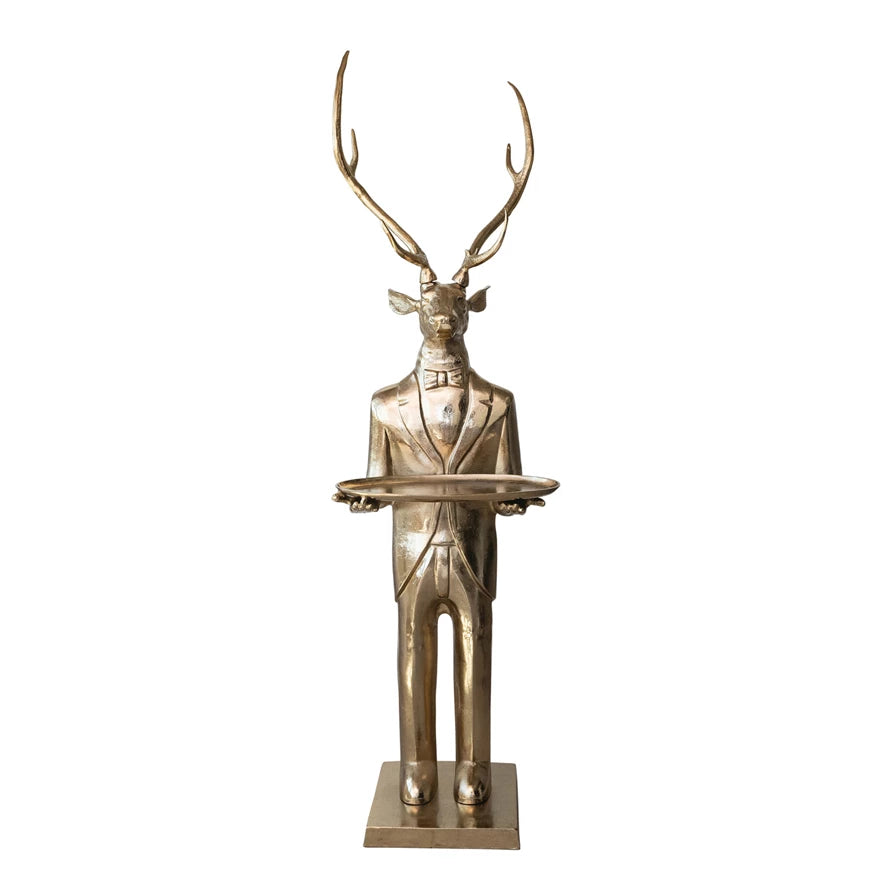 Deer with Tray - Gold