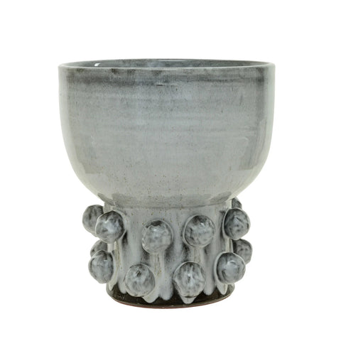 Terracotta Footed Vase with Dots