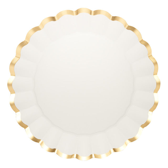 Wavy Charger Plate - White & Gold