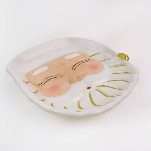 Santa Dessert Plate - White