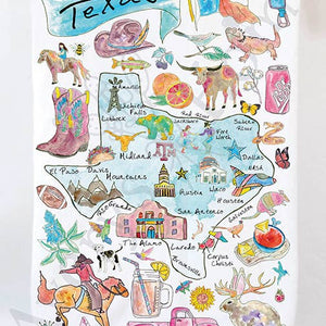 Texas State Map Kitchen Towel