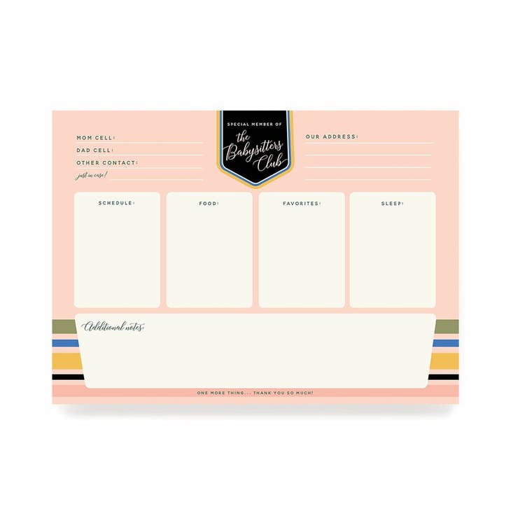 Babysitters Club Notepad