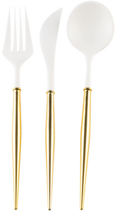 Bella Cutlery - White & Gold