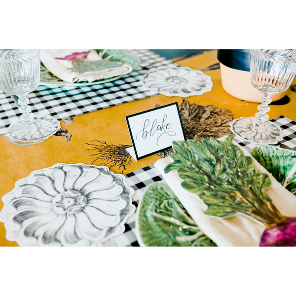 Black Frame Place Card - Bottom Fold (12 Pcs.)