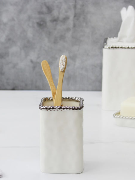 Toothbrush Holder w/ Silver Dots
