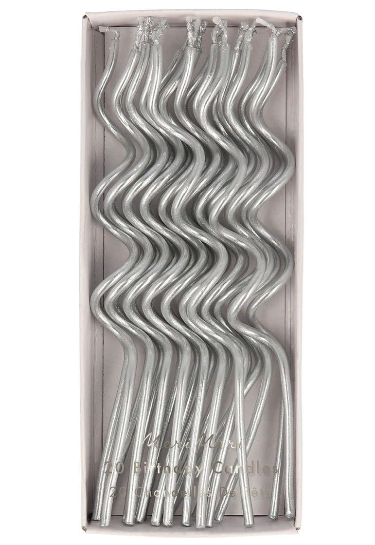 Silver Swirly Candles